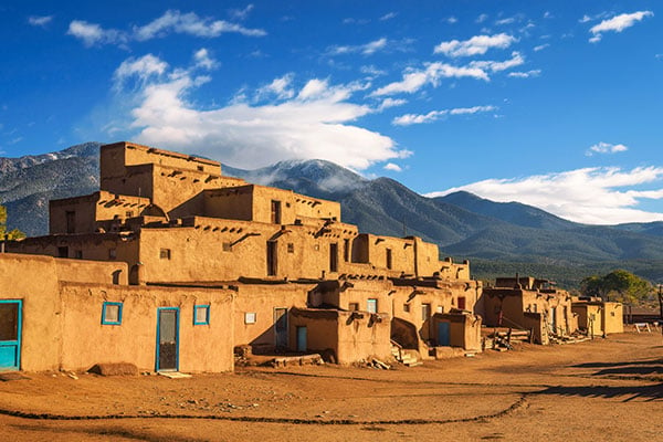 Adobe pueblos Taos New Mexico