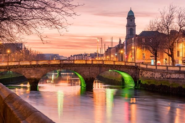 Dublin-Ireland-bridge at sunset
