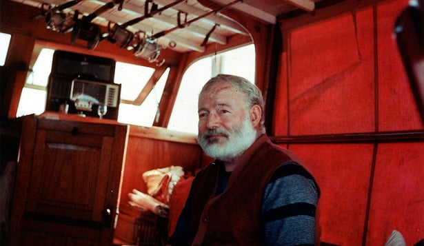 Ernest Hemingway in boat Pilar Ernest Hemingway in boat Pilar