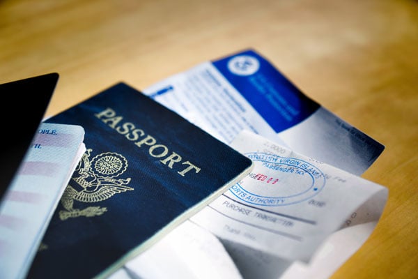 Image of passports and visas